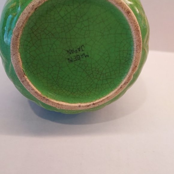 Vintage Green Raspberry pot with Handle made in Japan - Picture 4 of 5